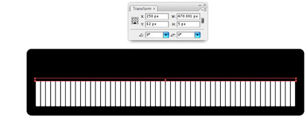 Screenshot of position black strip