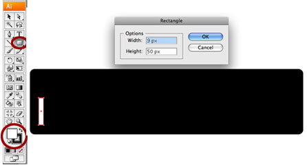 Screenshot of white key rectangle