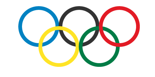 set of 5 Olympic rings.