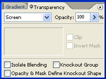 Screen under the Transparency Palette