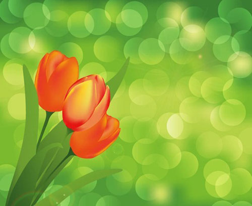 Flower Green Background Vector Art